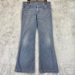 7 For All Mankind Jeans Womens 30 Blue Low Rise Ginger Flare Stretch Denim Pants